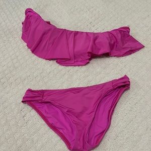 Trina Turk magenta off the shoulder bikini